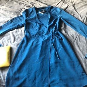 Top shop blue wrap dress
